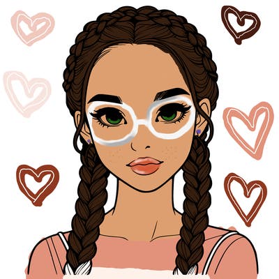 realistic girl with braids