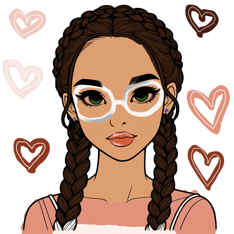 realistic girl with braids