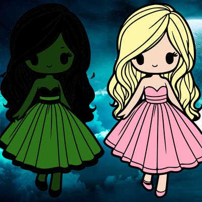 girl in a flowy dress