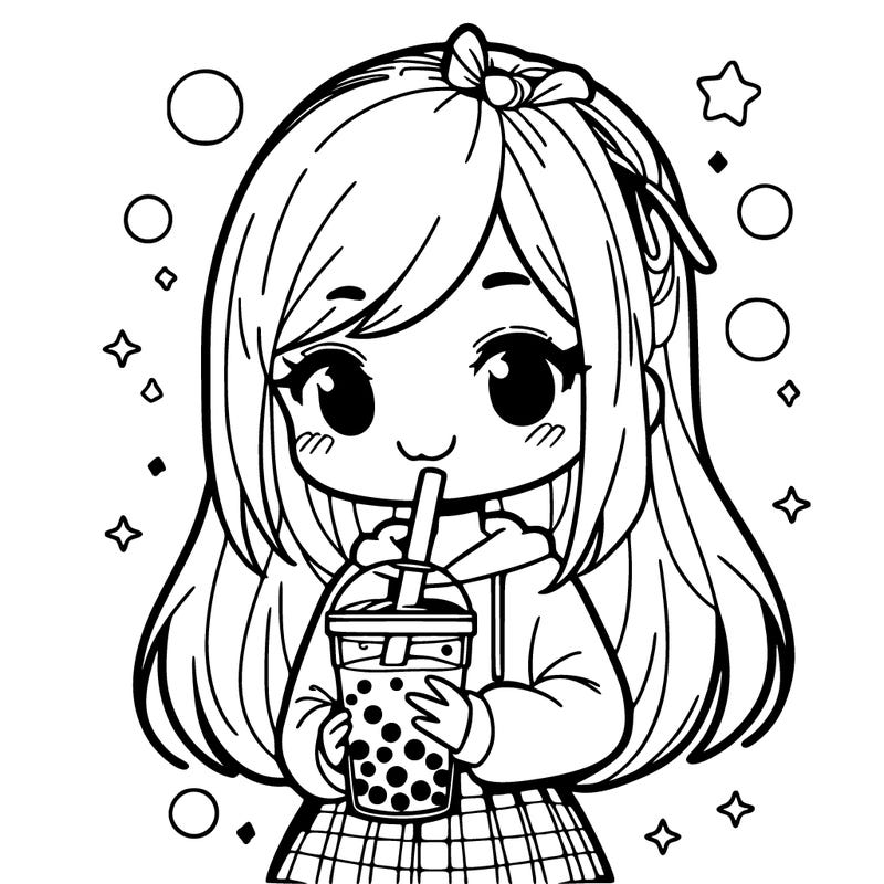 girl with boba tea