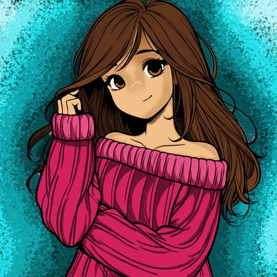 girl with sweater realistic