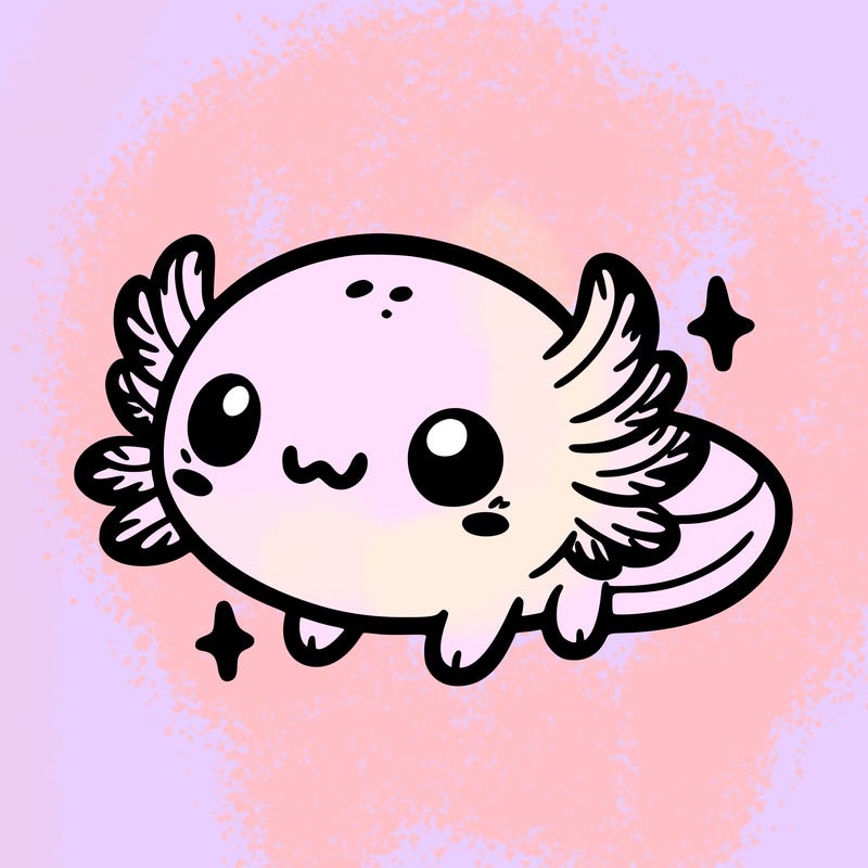 cute easy baby axolotl