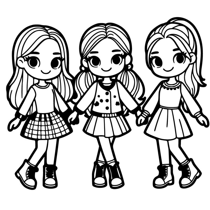 a group of three girls