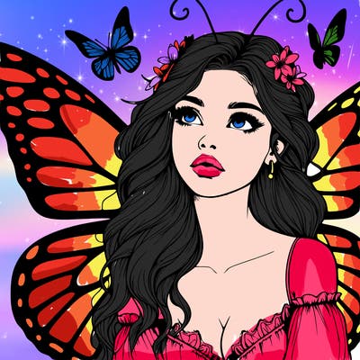 butterfly fairy realistic girl