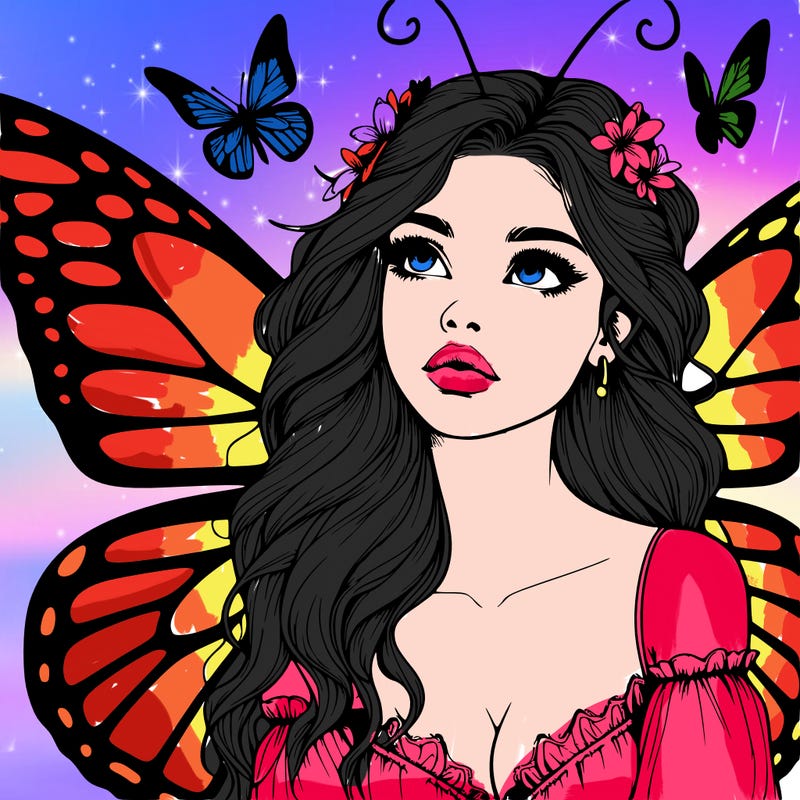 butterfly fairy realistic girl