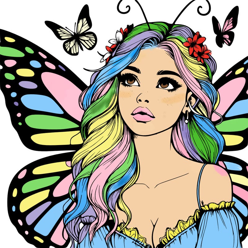 butterfly fairy realistic girl