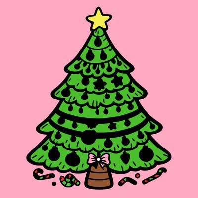 christmas tree with lots of details