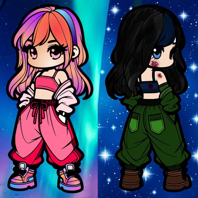 girl in crop top and baggy pants