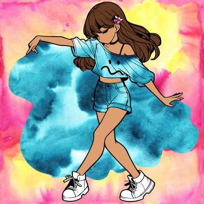 realistic girl danceing