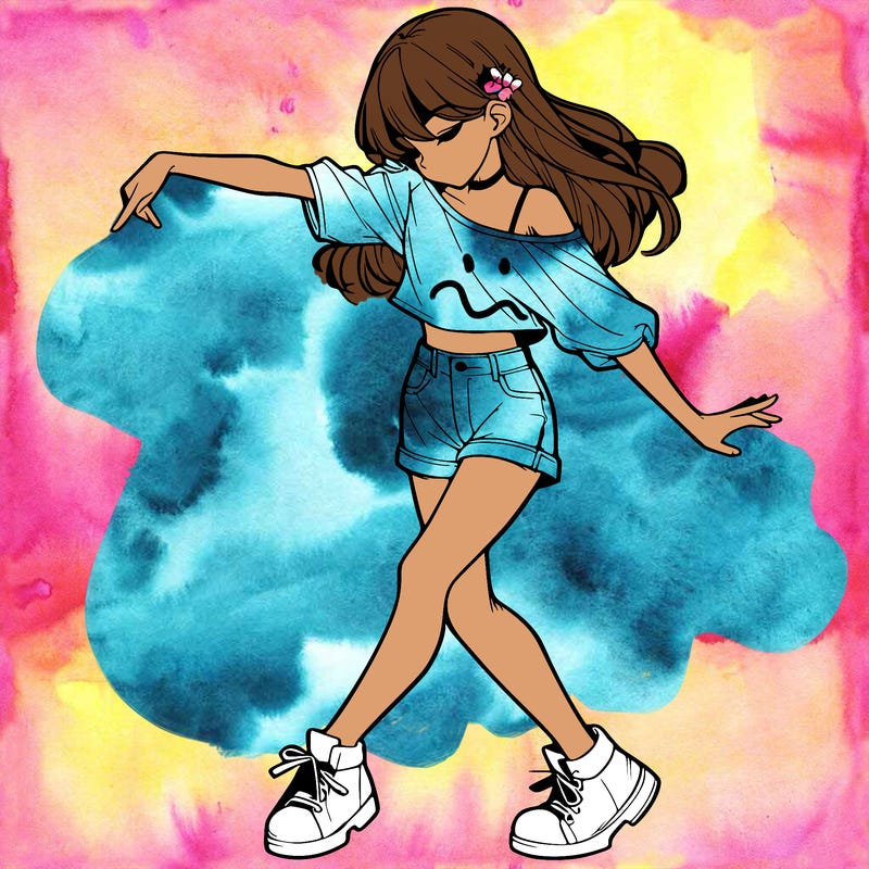 realistic girl danceing
