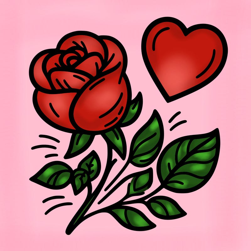 rose and heart