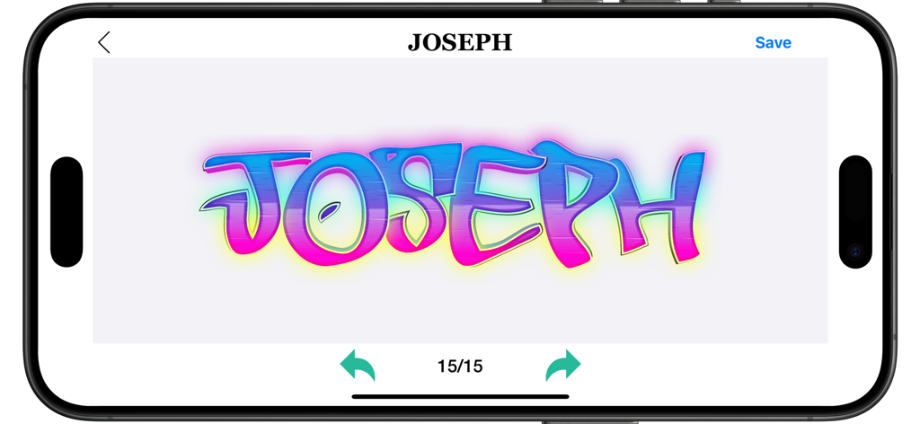 Graffiti Creator - AI Design - A colorful graffiti tag of the name Joseph created in the Graffiti Creator app