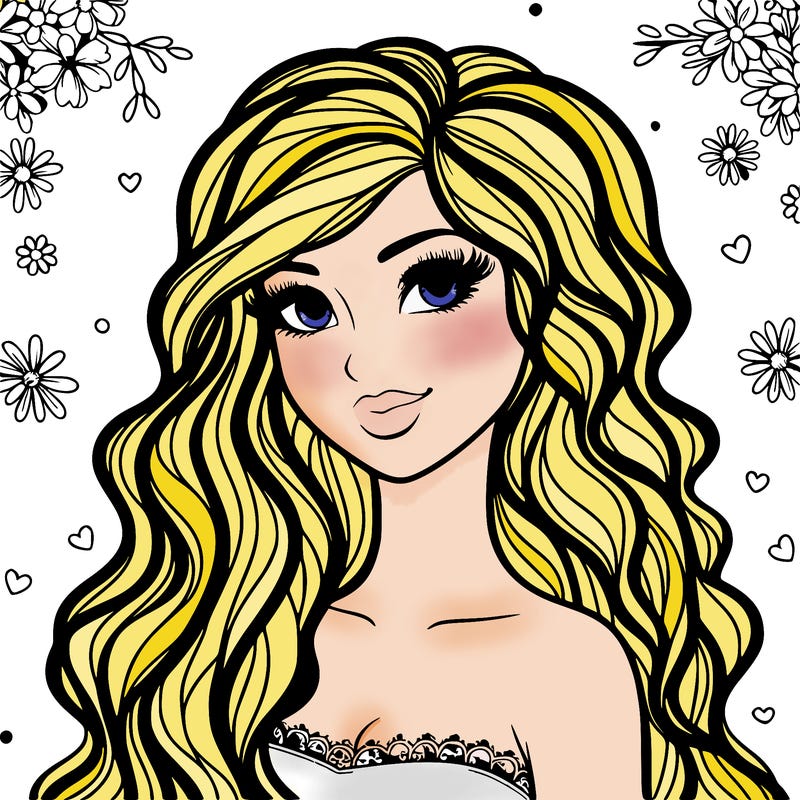 pretty woman with long wavy hair