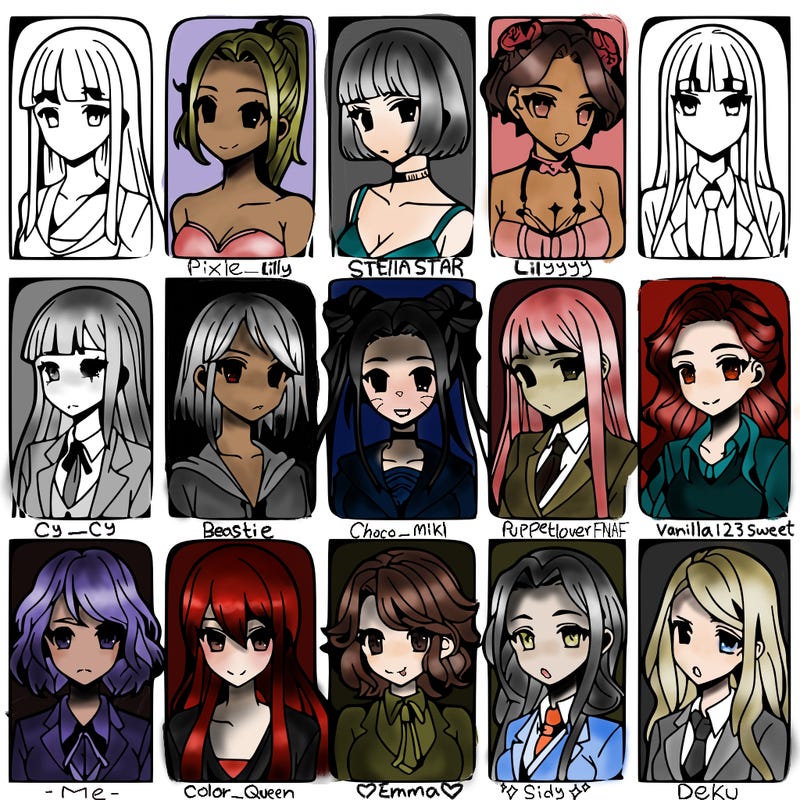 girls that look diffrent anime