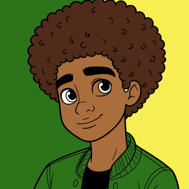 teen boy with afro