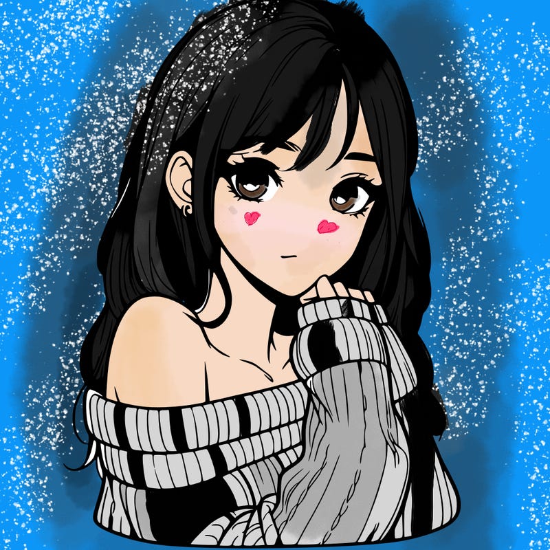 realistic girl with off-shoulder sweater