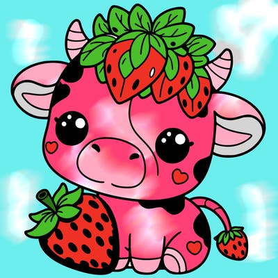cute strawberry cow
