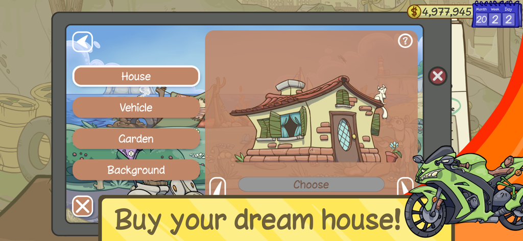 Dealer's Life 2 - Dealers Life 2 menu to buy a dream house and customize vehicles