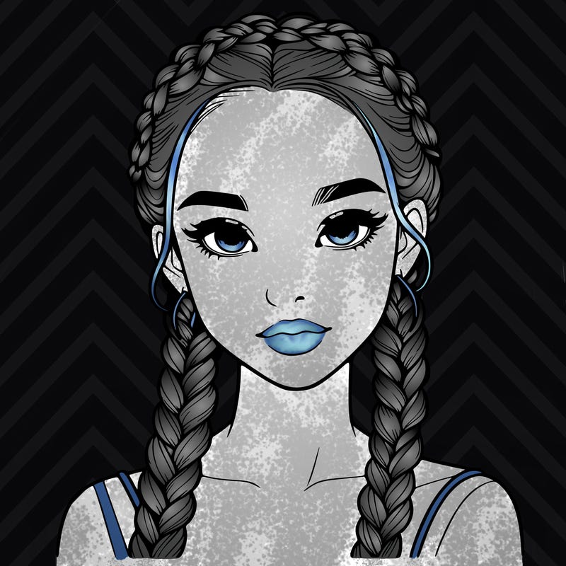 realistic girl with braids