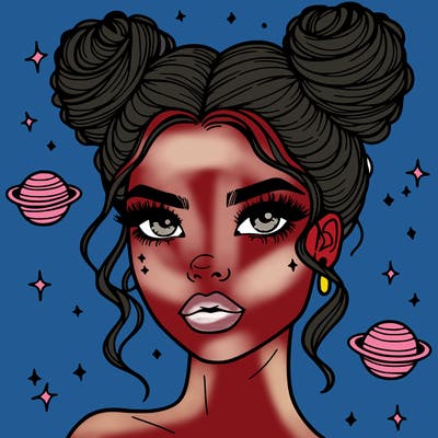 gorgeous woman with space buns