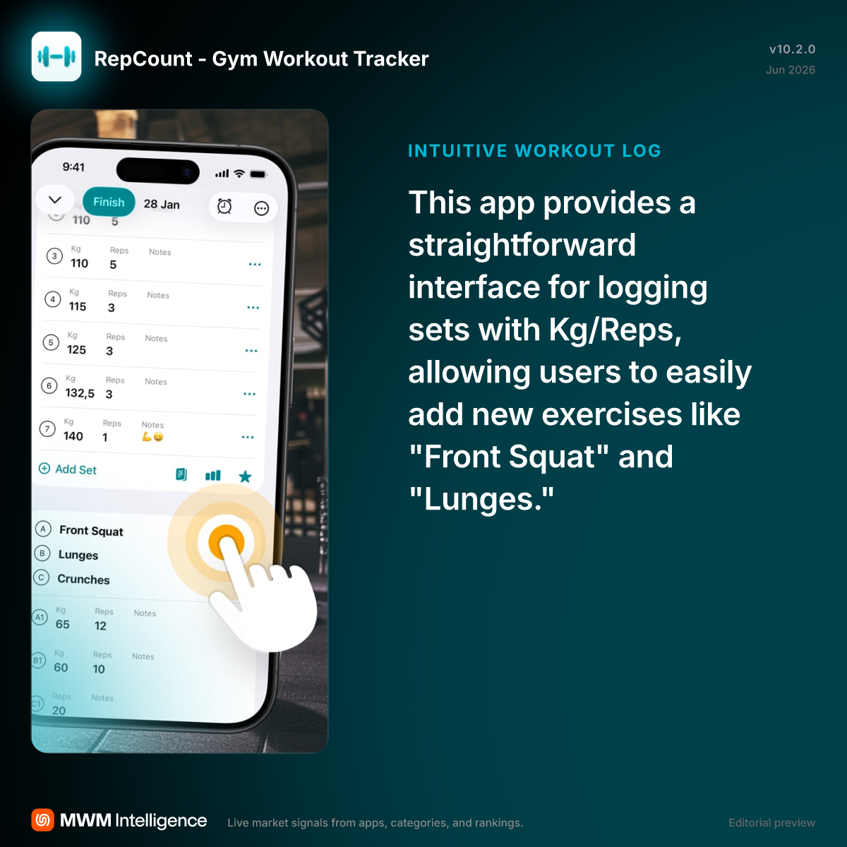 RepCount - Gym Workout Tracker - Health & Fitness App | MWM