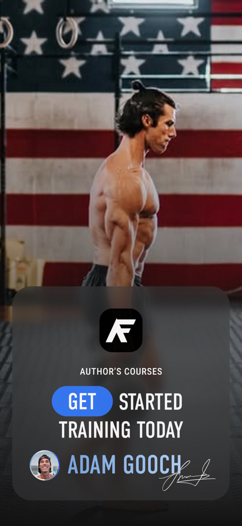 AFFit Kettlebell Workouts - Coach Adam Gooch promotional screen for AFFit kettlebell training courses