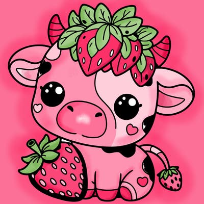 cute strawberry cow