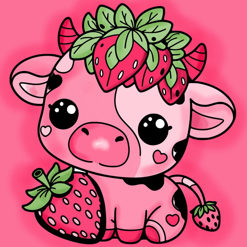 cute strawberry cow