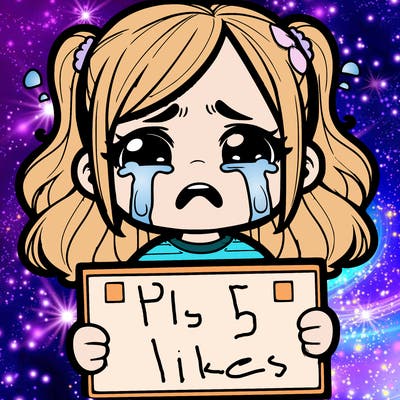 crying girl with sign