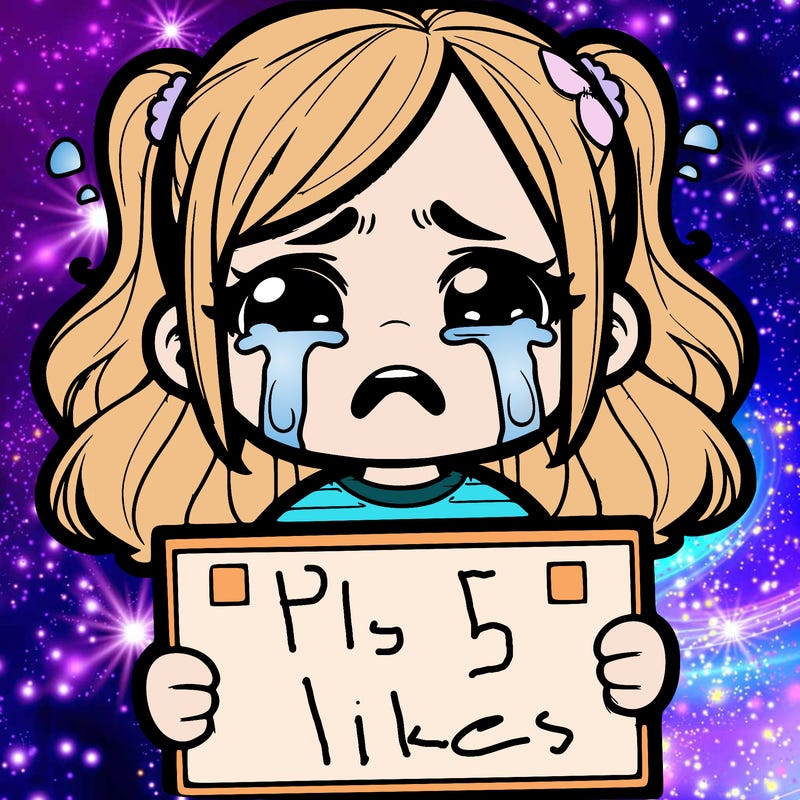 crying girl with sign