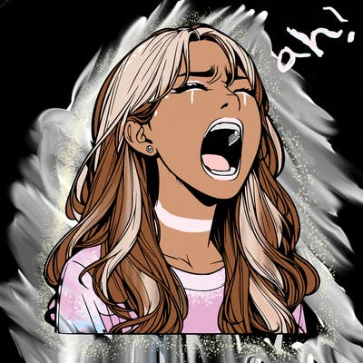 screaming realistic, girl
