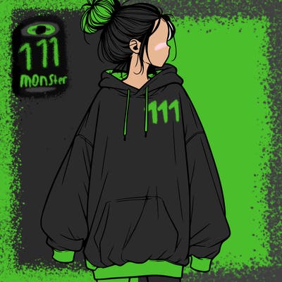 realistic girl with a oversized sweatshirt on and a bun