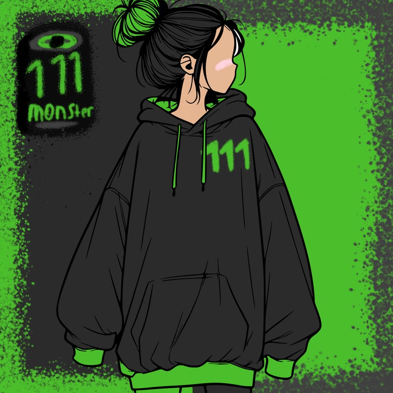 realistic girl with a oversized sweatshirt on and a bun