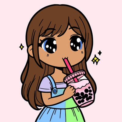 girl drinking bubble tea