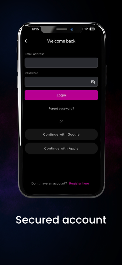 Login screen for the MCPLUS education app showing email and social login options like Google and Apple.