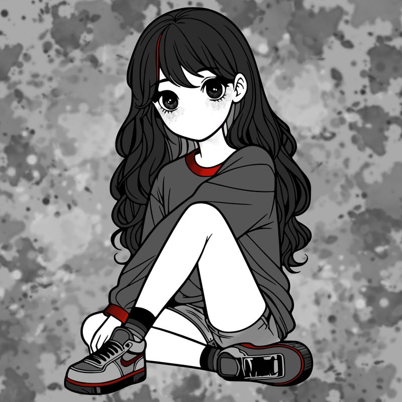 girl sitting realistic