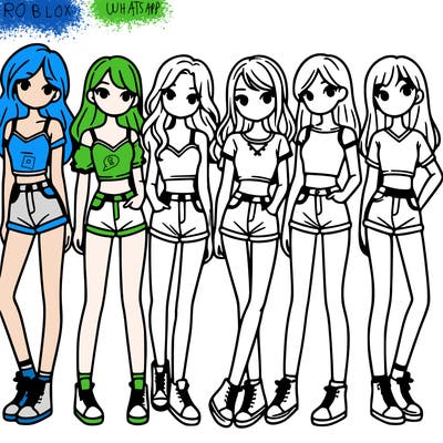 a group of girls wearing crop tops and shorts