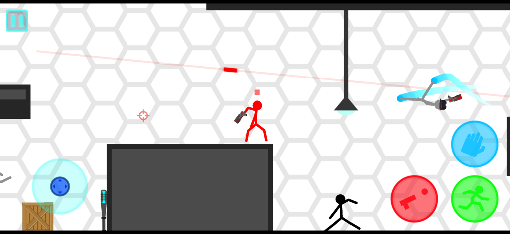 Stickman Project - Red stickman character in a 2D physics combat scene from Stickman Project