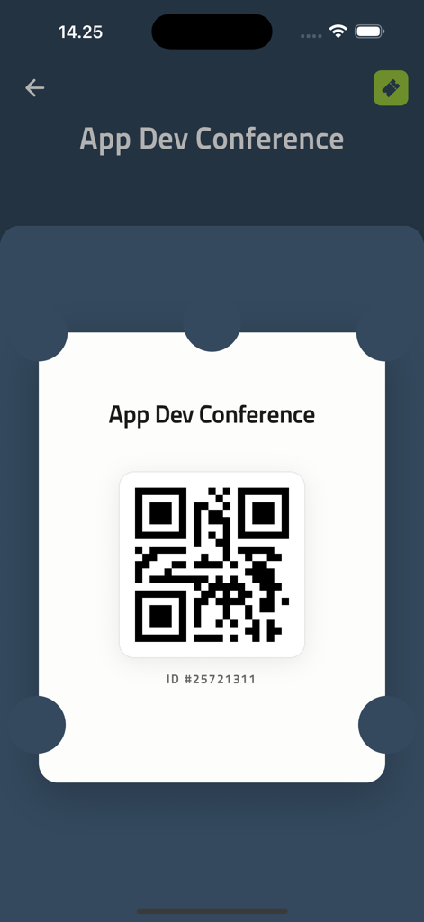 CM Events - Digital event ticket with a QR code for the App Dev Conference in the CM Events app