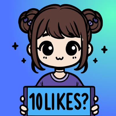 cute girl that is holding a sign that says 10 likes?