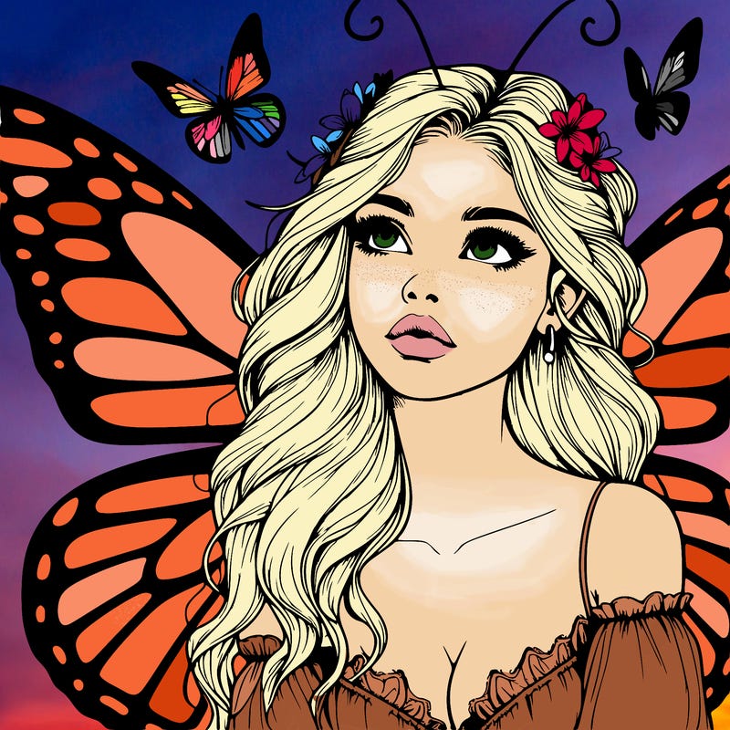 butterfly fairy realistic girl