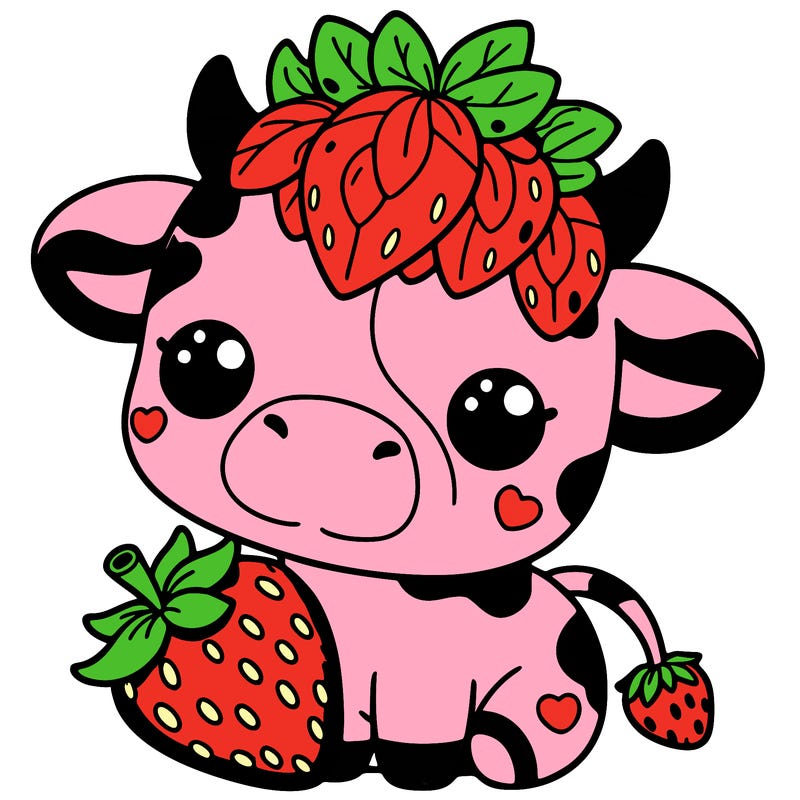 cute strawberry cow