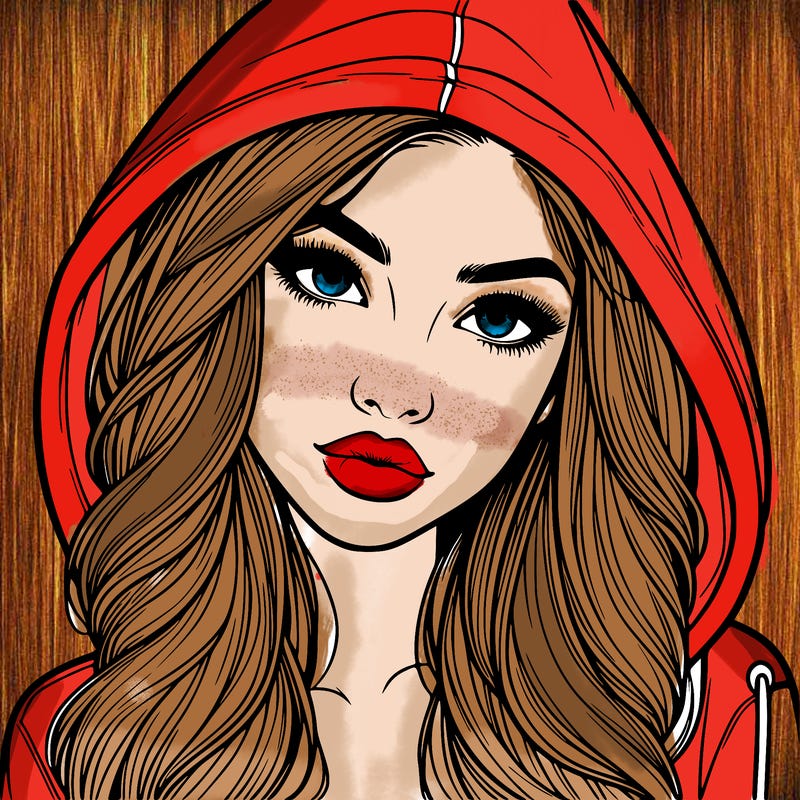 realistic beautiful girl with a hood on