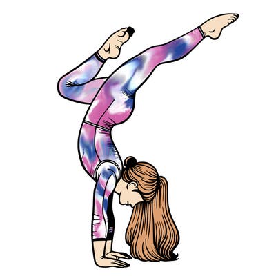 realistic, handstand, gymnastics girl