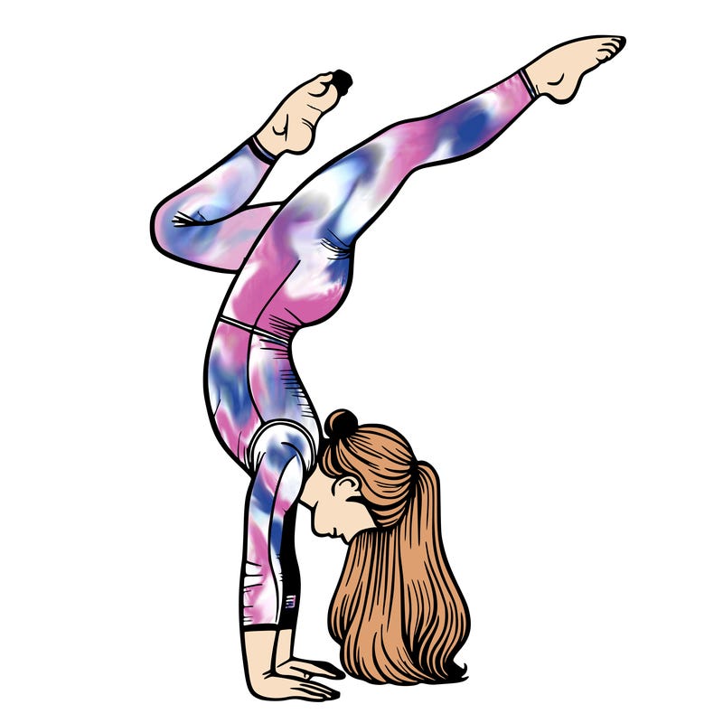 realistic, handstand, gymnastics girl