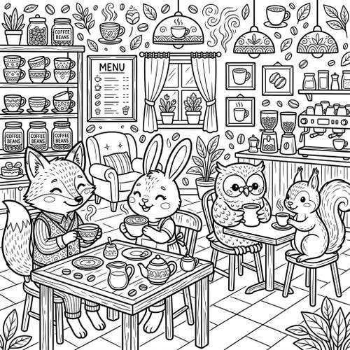 Animals Drinking Coffee/Tea