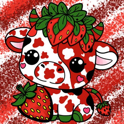 cute strawberry cow