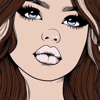 really realistic girl with lips