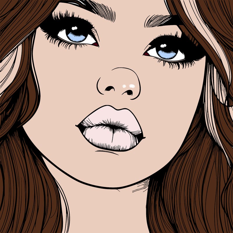 really realistic girl with lips