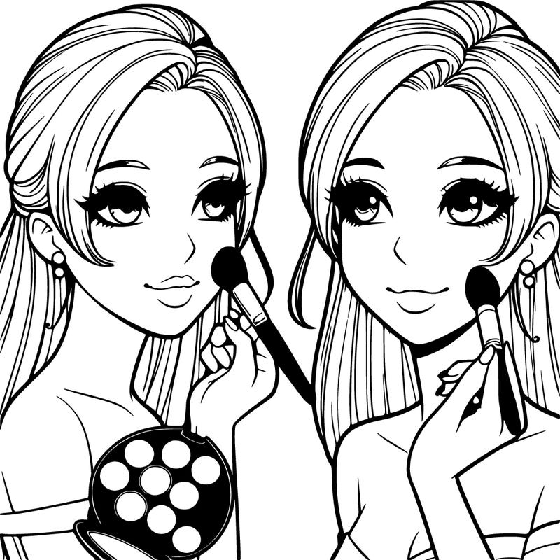 realistic girl doing her makeup